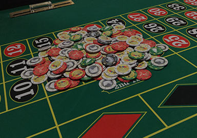 chips on a roulette table