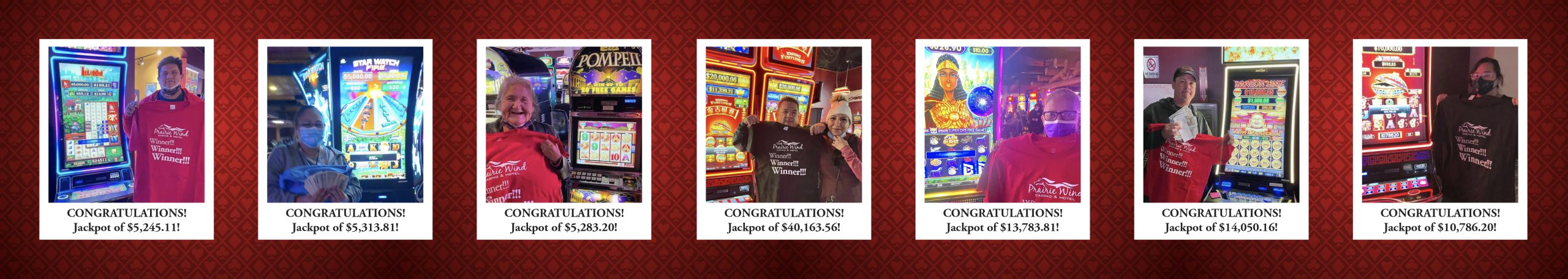Recent winners at Prairie Wind Casino