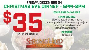 Christmas Eve 2021 Dinner at Prairie Wind Casino Stronghold Restaurant