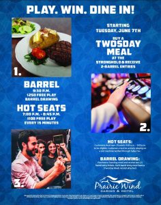 Prairie Wind Casino Play, Win, and Dine In Promo