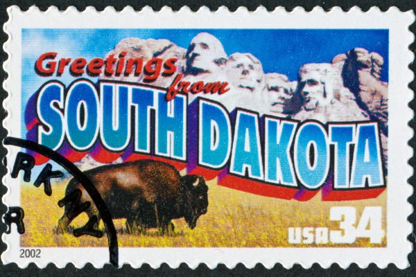 Greetings from South Dakota stamp