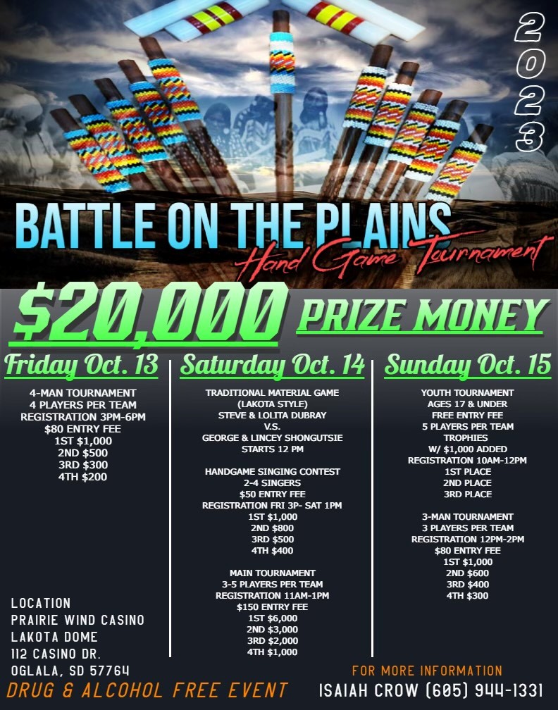 Battle on the Plains Hand Game Tournament at Prairie Wind Casino